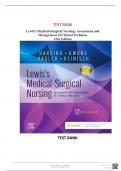 TEST BANK for Lewis's Medical-Surgical Nursing Assessment and Management of Clinical Problems 12th Edition By Harding & Kwong