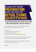 CA Real Estate State Exam Crash Course/ 682 Q&A with Rationales/ Already Graded A+.  