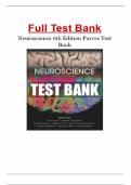 Neuroscience 6th Edition by Dale Purves ,  George J. Augustine  and David Fitzpatrick ISBN 9781605353807 All chapters Verified Latest Edition  