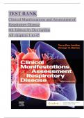 Test Bank for Clinical Manifestations and Assessment of Respiratory Disease, 9th Edition (Des Jardins, 2024), Chapter 1-45 | All Chapters