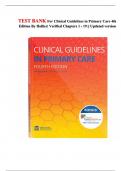 TEST BANK For Clinical Guidelines in Primary Care 4th Edition By Hollier || Verified Chapter's 1 - 19 || Latest  Version 2024|2025