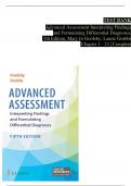 TEST BANK FOR ADVANCED ASSESSMENT: INTERPRETING FINDINGS AND FORMULATING DIFFERENTIAL DIAGNOSES 5th Edition by Goolsby