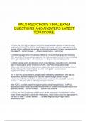 PALS RED CROSS FINAL EXAM QUESTIONS AND ANSWERS LATEST TOP SCORE.