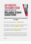 National Real Estate Exam Practice Questions/ 219 Q&A