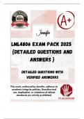 LML4806 EXAM PACK 2025  {DETAILED QUESTIONS AND ANSWERS }