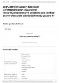 2024/25|Peer Support Specialist Certification||2024-2025 latest version|Comprehensive questions and verified answers/accurate solutions|Already graded A+