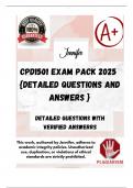 CPD1501 EXAM PACK 2025  {DETAILED QUESTIONS AND ANSWERS }