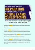 Real Estate Vocabulary (Guide to Passing the PSI Real Estate Exam) 346 Q&A. 