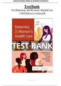 Test Bank For Maternity and Women's Health Care 13th Edition Lowdermilk Questions With 100%Verified Answers