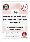 TAM2601 EXAM PACK 2025  {DETAILED QUESTIONS AND ANSWERS }