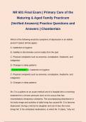 NR 601 Final Exam | Primary Care of the Maturing & Aged Family Practicum (Verified Answers) Practice Questions and Answers | Chamberlain