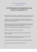 ACS Biochemistry Exam Questions And Answers (Guaranteed A+)