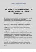 ATI TEAS 7 practice test questions 170 1 to 14 Exam Questions And Answers (Guaranteed A+)