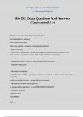 Bio 202 Exam Questions And Answers (Guaranteed A+)