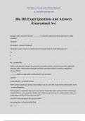 Bio 202 Exam Questions And Answers (Guaranteed A+)