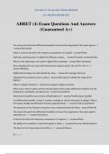 ABRET (4) Exam Questions And Answers (Guaranteed A+)