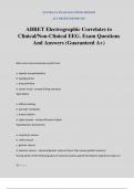 ABRET Electrographic Correlates to Clinical/Non-Clinical EEG. Exam Questions And Answers (Guaranteed A+)