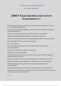 ABRET Exam Questions And Answers (Guaranteed A+)