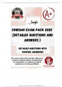 CRW2601 EXAM PACK 2025  {DETAILED QUESTIONS AND ANSWERS }