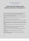 Grant Proposal Development Exam Questions And Answers (Guaranteed A+)