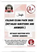 CSL2601 EXAM PACK 2025  {DETAILED QUESTIONS AND ANSWERS }