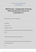 HESI Practice - Fundamentals of Nursing Fall Exam Questions And Answers (Guaranteed A+)