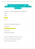 MATERIEL MANAGEMENT CDC VOLUME 3 QUESTIONS AND ANSWERS  RATED A+