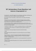 KY Jurisprudence Exam Questions And Answers (Guaranteed A+)