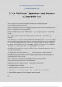 MHA 710 Exam 2 Questions And Answers (Guaranteed A+)