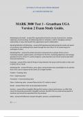 MARK 3000 Test 1 - Grantham UGA Version 2 Exam Study Guide.