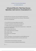 Advanced Directive Med Surg Success Questions And Answers (Guaranteed A+)