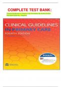  COMPLETE TEST BANK: Clinical Guidelines in Primary Care 4th Edition By Amelie Hollier 9781892418258 ALL Chapters 