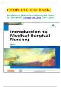 COMPLETE TEST BANK: Introduction to Medical-Surgical Nursing, 6th Edition by Linton PhD by Adrianne Dill Linton Latest Update.