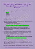 NUR2092 Health Assessment Exam 2 Quiz Bank Questions and Answers      with Rationale