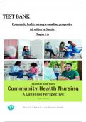 Test Bank For Community Health Nursing:A Canadian Perspective 6th Edition Author:Stamler And Yiu All Chapters{1-33} 100% Complete With Verified Questions And Answers ISBN:9780130765727