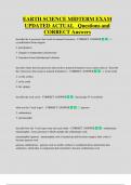 EARTH SCIENCE MIDTERM EXAM UPDATED ACTUAL Questions and  CORRECT Answers