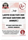 LAH3701 EXAM PACK 2025  {DETAILED QUESTIONS AND ANSWERS }