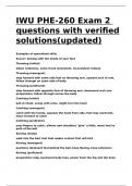 IWU PHE-260 Exam 2 questions with verified solutions(updated).