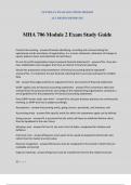 MHA 706 Module 2 Exam Study Guide