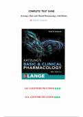 Test Bank for Katzung's Basic and Clinical Pharmacology, 16th Edition by Todd W. Vanderah, All Chapters