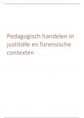 Samenvatting 'pedagogisch handelen in justitiële en forensische contexten