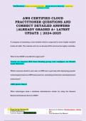 AWS CERTIFIED CLOUD  PRACTITIONER QUESTIONS AND  CORRECT DETAILED ANSWERS |ALREADY GRADED A+ LATEST  UPDATE | 2024-2025