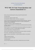 WVU NSG 211 Unit 1 Exam Questions And Answers (Guaranteed A+)