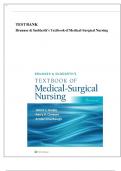 Test Bank for Brunner & Suddarth's Textbook of Medical-Surgical Nursing, 15th Edition by Hinkle, ISBN: 9781975161033 , All 68 Chapters Covered, Verified Latest Edition