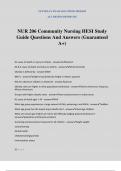 NUR 206 Community Nursing HESI Study Guide Questions And Answers (Guaranteed A+)