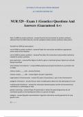 NUR 529 - Exam 1 (Genetics) Questions And Answers (Guaranteed A+)