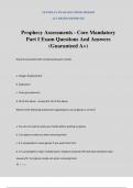 Prophecy Assessments - Core Mandatory Part I Exam Questions And Answers (Guaranteed A+)