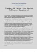 Psychology 1101 Chapter 1 Exam Questions And Answers (Guaranteed A+)