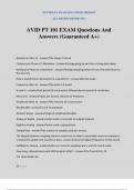 AVID PT 101 EXAM Questions And Answers (Guaranteed A+)