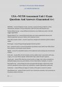 USA--NU518 Assessment Unit 1 Exam Questions And Answers (Guaranteed A+)